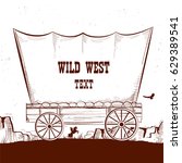 Wild West Wagon With American...