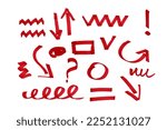 Various symbols drawn with a bright marker on a white background.