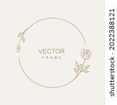 elegant hand drawn floral frame.... | Shutterstock .eps vector #2022388121