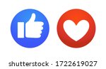 flat hand and heart  signs of... | Shutterstock .eps vector #1722619027