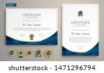 blue and gold certificate of... | Shutterstock .eps vector #1471296794