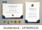 blue and gold certificate of... | Shutterstock .eps vector #1476093131