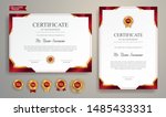 red and gold certificate of... | Shutterstock .eps vector #1485433331
