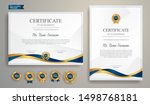 blue and gold certificate of... | Shutterstock .eps vector #1498768181
