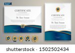 blue and gold certificate of... | Shutterstock .eps vector #1502502434