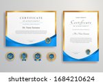 blue and gold certificate of... | Shutterstock .eps vector #1684210624