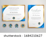 blue and gold certificate of... | Shutterstock .eps vector #1684210627