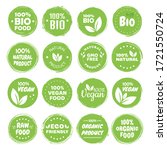organic food labels. fresh eco... | Shutterstock .eps vector #1721550724