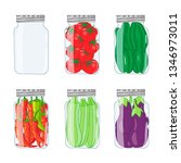 canned vegetables. set of ... | Shutterstock .eps vector #1346973011