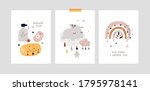 milestone cards set for newborn.... | Shutterstock .eps vector #1795978141