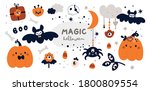 halloween sticker collection ... | Shutterstock .eps vector #1800809554