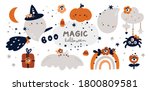 happy halloween childish... | Shutterstock .eps vector #1800809581