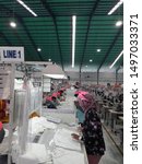 Small photo of Magelang, Central Java of Indonesia, September 2nd 2019. A lots of ladies are work at clothing factory. Employment options in Indonesia is getting better, the payroll is much better now