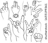 vector set of hands and... | Shutterstock .eps vector #1655199361