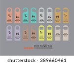 door hanger tags for room in... | Shutterstock .eps vector #389660461