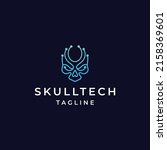 skull tech logo icon design... | Shutterstock .eps vector #2158369601