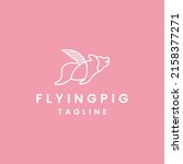 flying pig animal logo icon... | Shutterstock .eps vector #2158377271