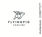 flying pig animal logo icon... | Shutterstock .eps vector #2158377277