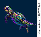 sea turtle. abstract  artistic  ... | Shutterstock .eps vector #1405785941