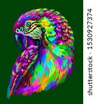 macaw parrot. abstract  neon... | Shutterstock .eps vector #1530927374