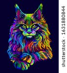Cat. Abstract  Artistic  Neon...