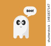cute ghost. halloween ghost... | Shutterstock .eps vector #1481837147