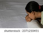 Small photo of A mother kissing her new born baby boy, girl. Indian, Asian, first time, love, care, motherhood peck, sleep, swaddle, health happiness bath, massage, oil, hospital, normal vaginal cesarean delivery.