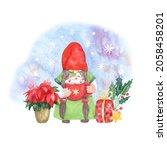 Cute Girl Gnome Decorating With ...