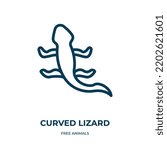 curved lizard icon. linear...
