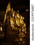 Small photo of Golden Buddha statues in Phat Tich temple, Bac Ninh province, Vietnam