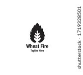 wheat fire logo design template ... | Shutterstock .eps vector #1719328501