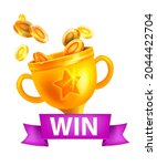 game level up win icon  vector... | Shutterstock .eps vector #2044422704