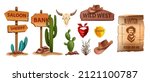 wild west vector icon set ... | Shutterstock .eps vector #2121100787