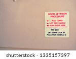 Small photo of Emergency exit on helicopter. Door jettison procedure on helicopter. Helicopter S76 emergency exit . Emergency exit instruction on helicopter.