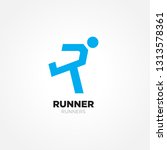 runner logo r logo | Shutterstock .eps vector #1313578361