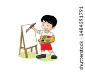 vector illustration of kids... | Shutterstock .eps vector #1484391791