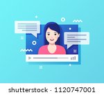 concept of on line video chat... | Shutterstock .eps vector #1120747001