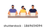 co working space. young people... | Shutterstock .eps vector #1869654094