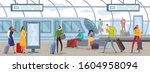 people on the express train... | Shutterstock .eps vector #1604958094