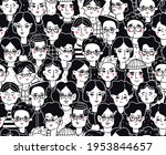 abstract people faces.... | Shutterstock .eps vector #1953844657