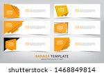 set of six abstract origami web ... | Shutterstock .eps vector #1468849814
