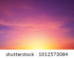 Bright vibrant Purple colors real romantic sunset sky ,nature beauty color background