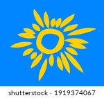 sun on a blue background.... | Shutterstock .eps vector #1919374067