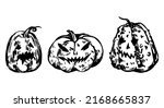 set of halloween pumpkins.... | Shutterstock .eps vector #2168665837