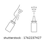 nasal spray bottle with nose.... | Shutterstock .eps vector #1762237427