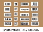 set of qr codes  linear codes.... | Shutterstock .eps vector #2174383007