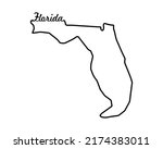 florida state map. us state map.... | Shutterstock .eps vector #2174383011
