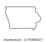 iowa state map. us state map.... | Shutterstock .eps vector #2174383027