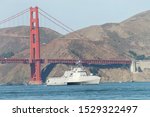 Small photo of San Francisco, CA - Oct 11, 2019: USS Coronado, a Independence-variant LCS (Littoral Combat Ship), participating in the 39th annual Fleet Week Parade of Ships.