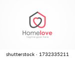love home logo. grey pink... | Shutterstock .eps vector #1732335211